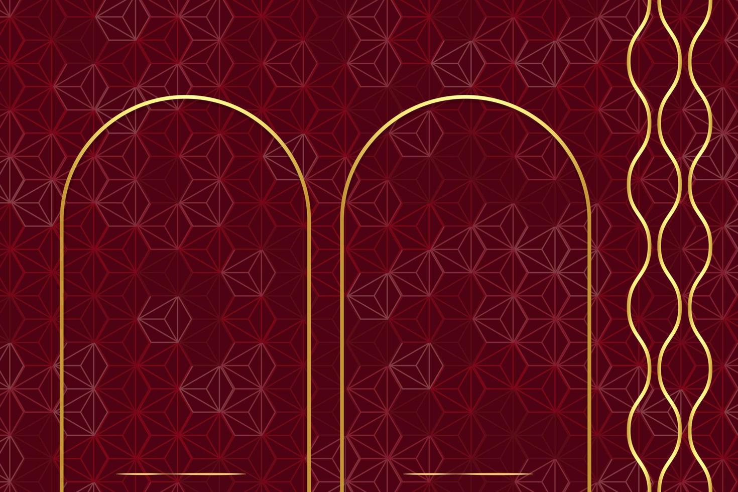 fundo abstrato de luxo moderno com elementos de linha dourada fundo gradiente vermelho moderno para design vetor