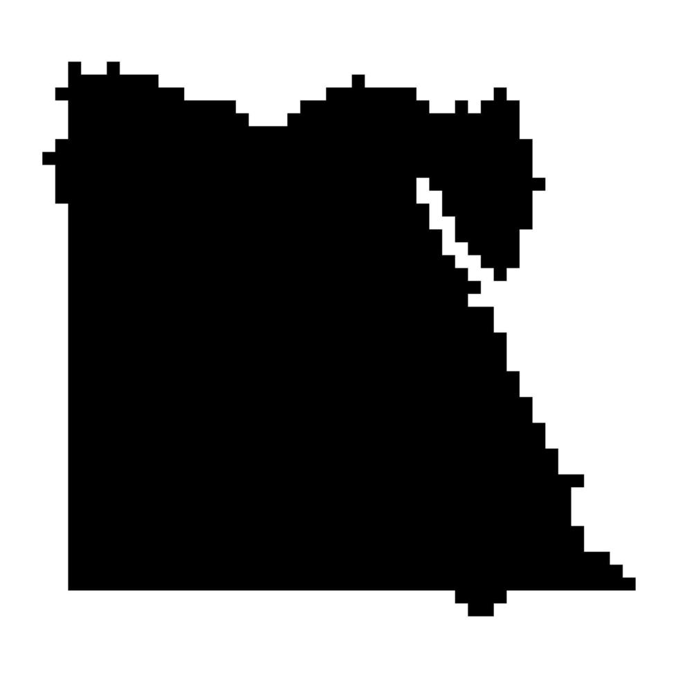 mapa de pixels do Egito. ilustração vetorial. vetor
