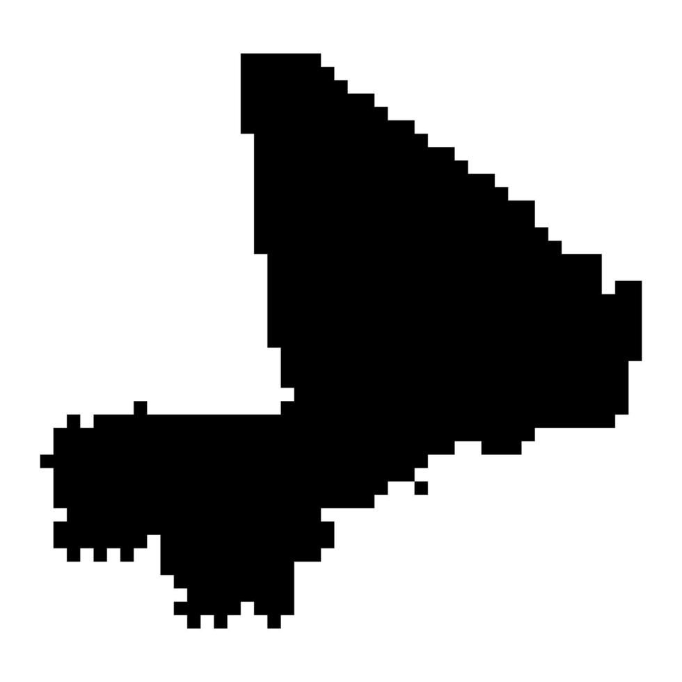 mapa de pixels do mali. ilustração vetorial. vetor