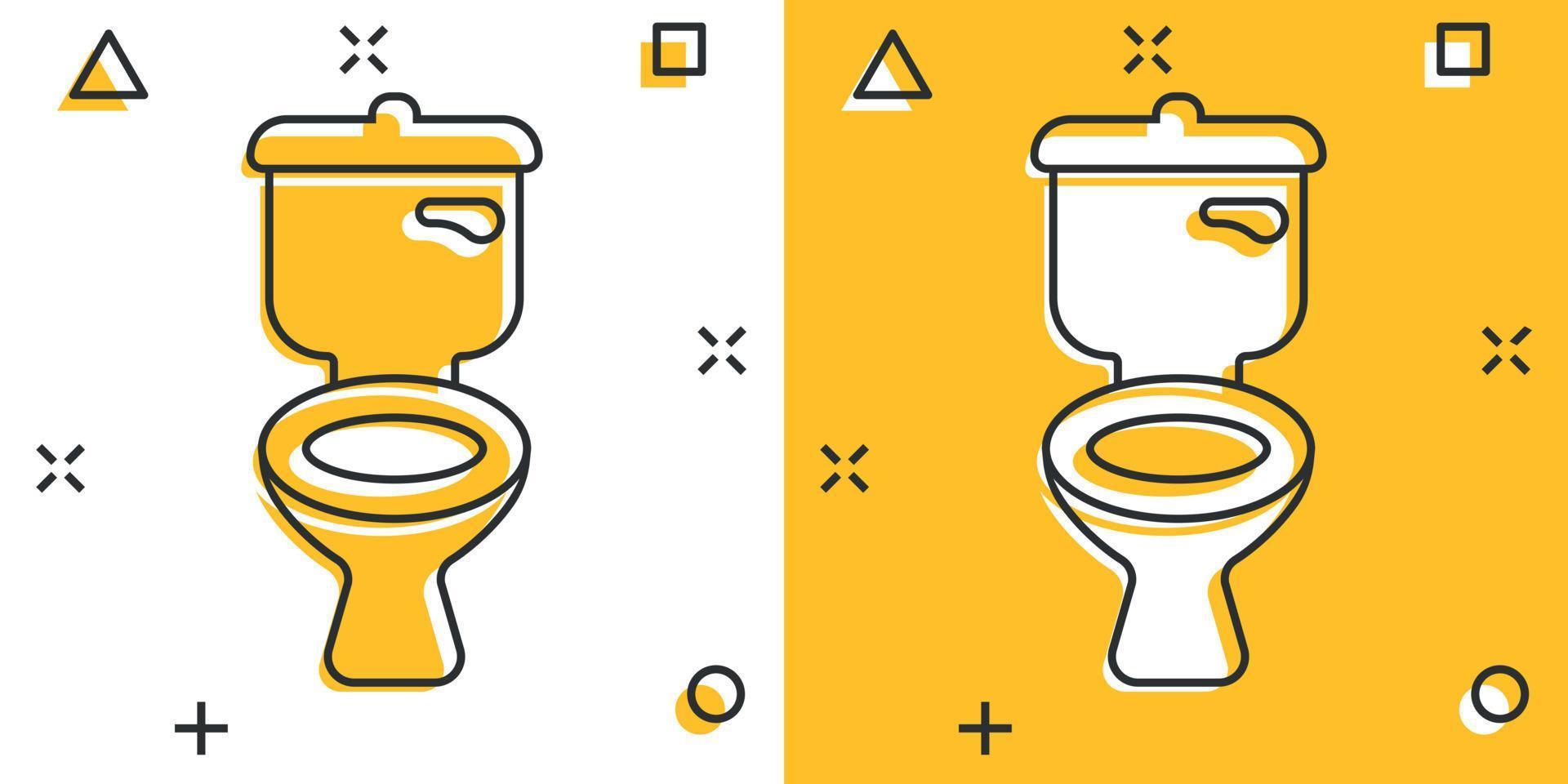 ícone de vaso sanitário em estilo cômico. ilustração em vetor higiene dos desenhos animados no fundo isolado. conceito de negócio de sinal de efeito de respingo de banheiro wc.