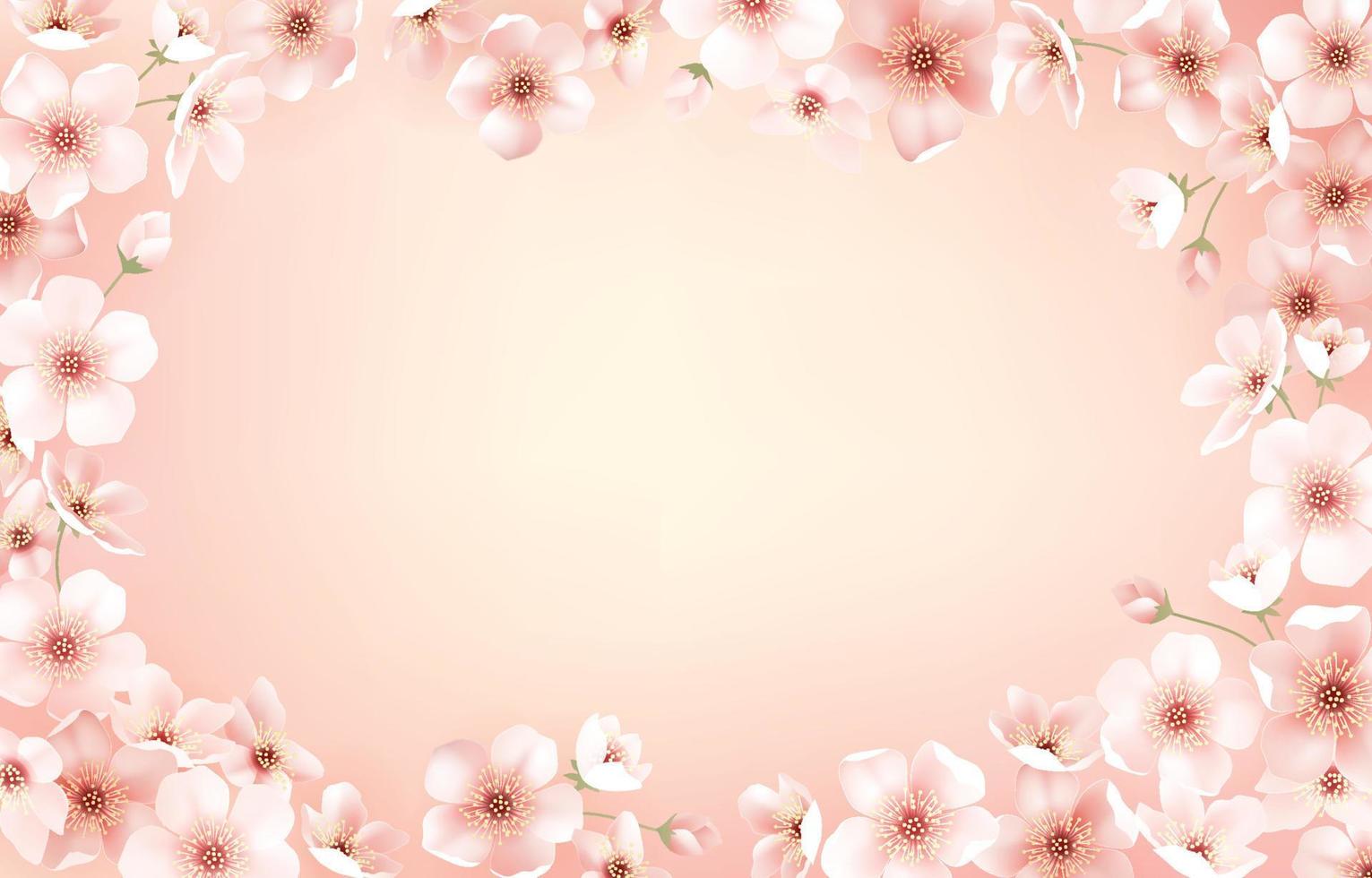 fundo de flor de cereja de pêssego vetor