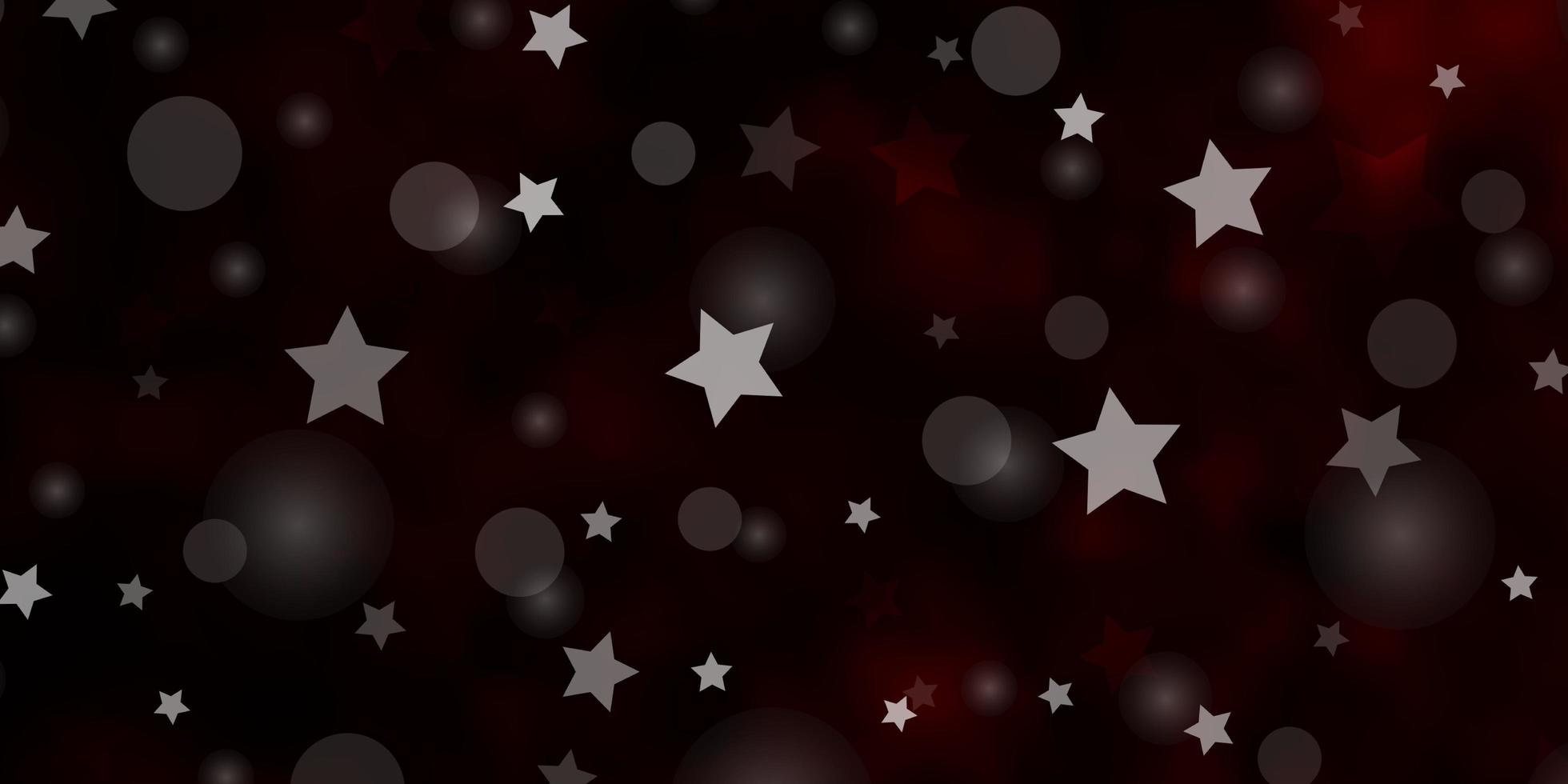 pano de fundo vector vermelho escuro com círculos, estrelas.