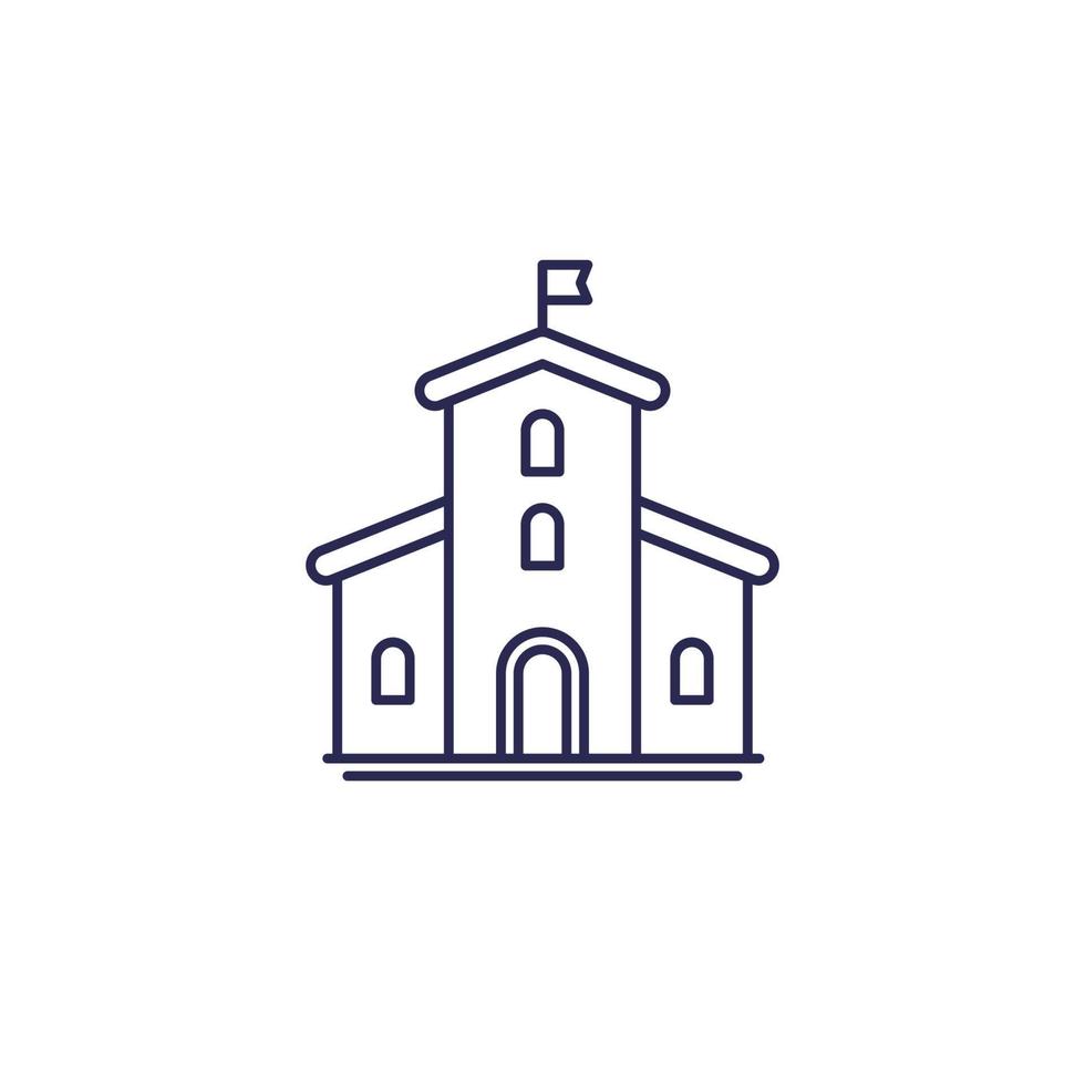 ícone do edifício municipal, vetor de linha da prefeitura