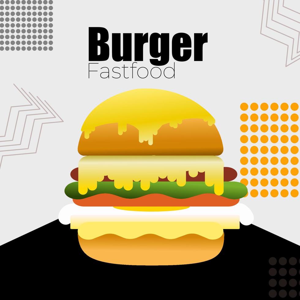 ilustração vetorial de hambúrgueres para restaurantes, lugares para comer, comida, menus de jantar vetor