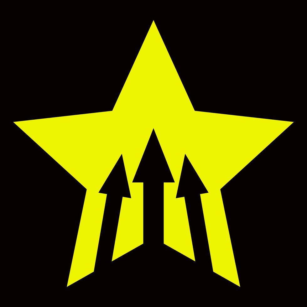 logotipo estrela com seta vetor