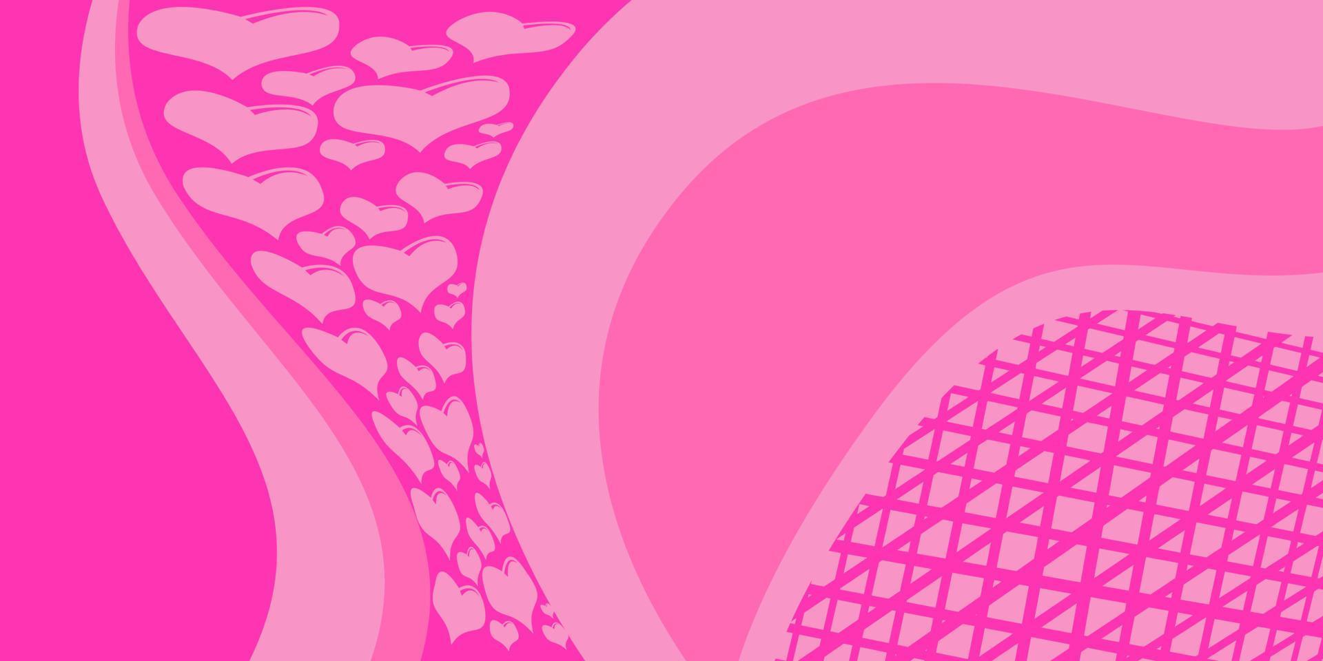 fundo rosa abstrato com forma de coração, cor plana e sólida vetor