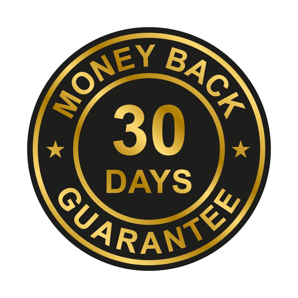 Vetor de ícone de garantia de devolução do dinheiro de 30 dias para design gráfico, logotipo, site, mídia social, aplicativo móvel, ilustração de interface do usuário