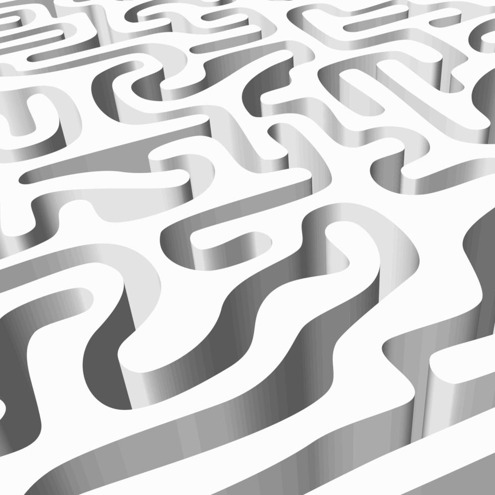 fundo abstrato com labirinto 3d branco suave vetor