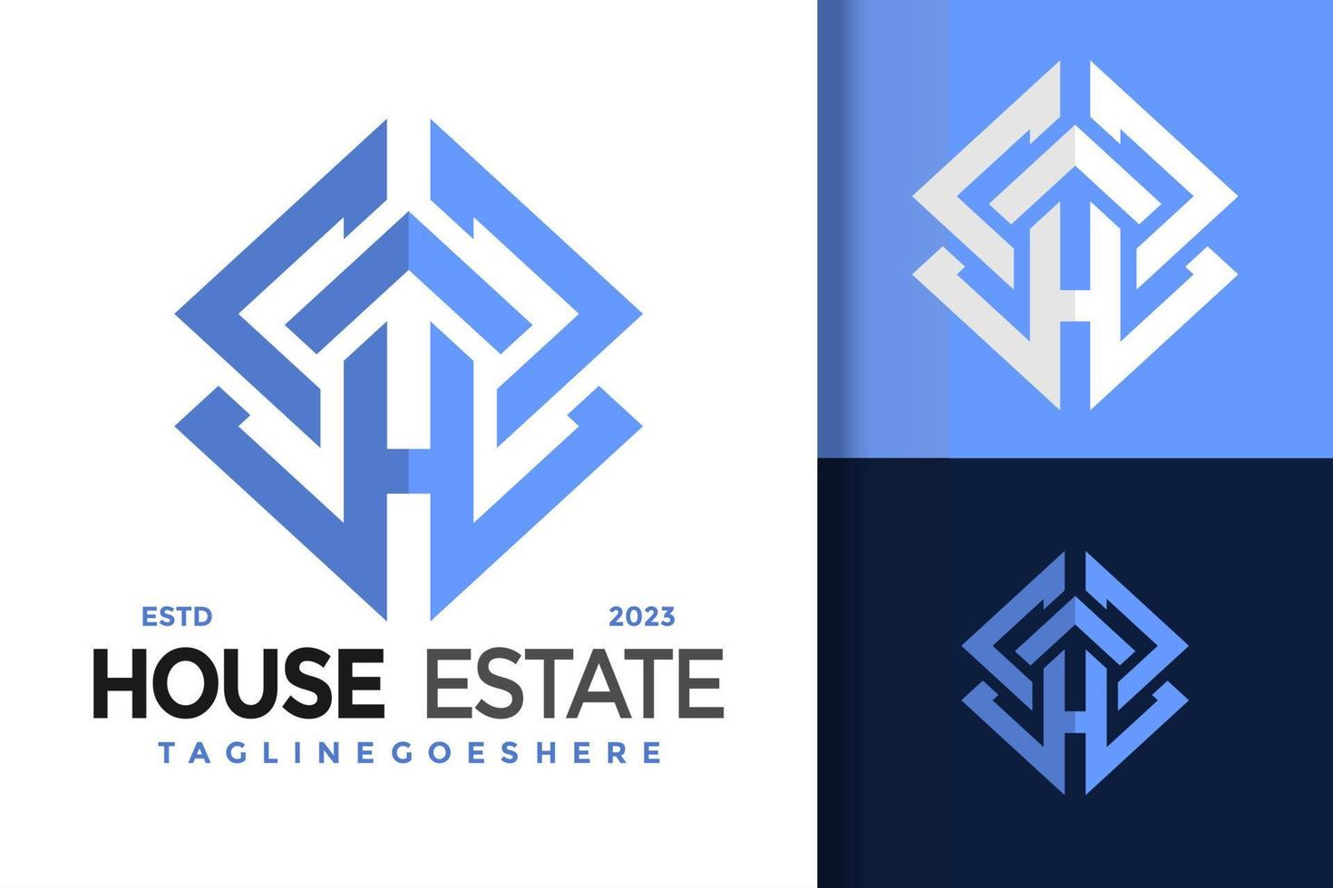 letra h logotipo da propriedade da casa logotipos elemento de design modelo de ilustração vetorial de estoque vetor