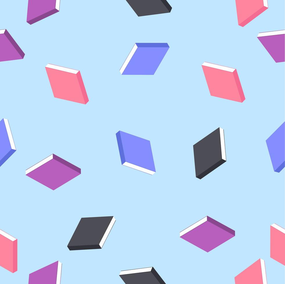 Seamless pattern background com livros vetor