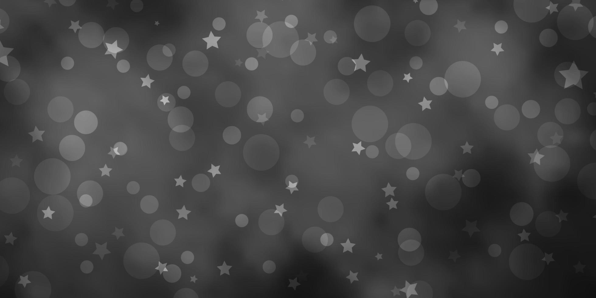 padrão de vetor cinza claro com círculos, estrelas.