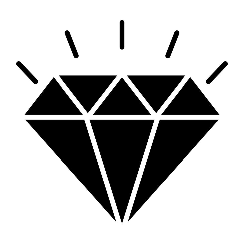 ícone vetorial de diamante, estrutura cristalizada de carbono vetor