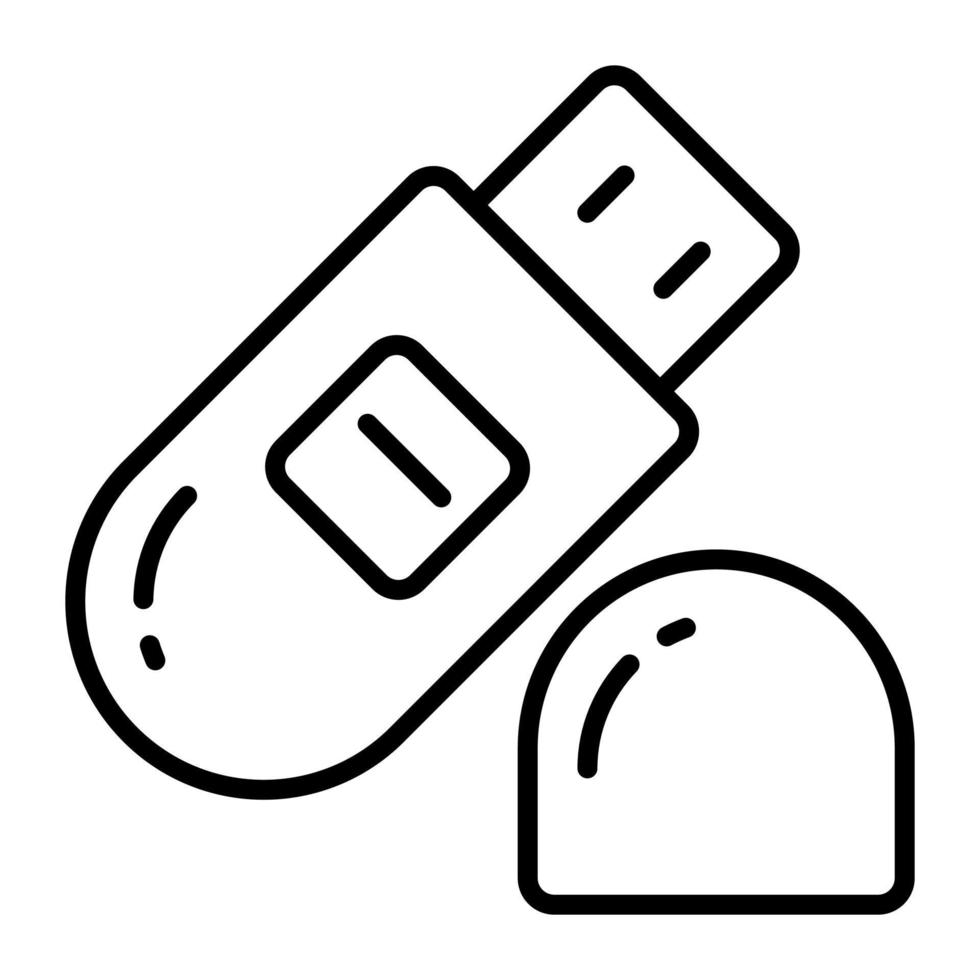 ícone de vetor de pen drive, armazenamento de dados externo