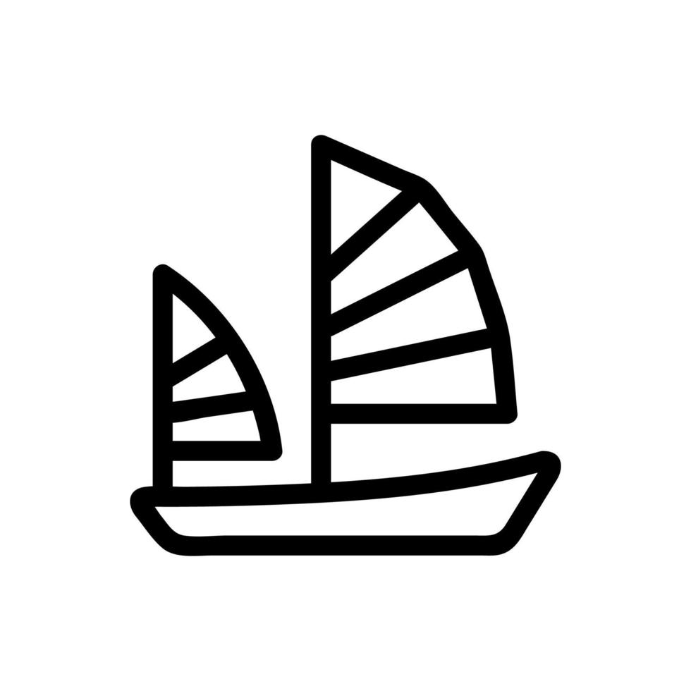 vetor de ícone de vela de navio. ilustração de símbolo de contorno isolado