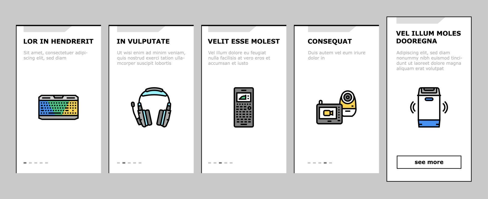 vetor de conjunto de ícones de integração de tecnologia digital eletrônica