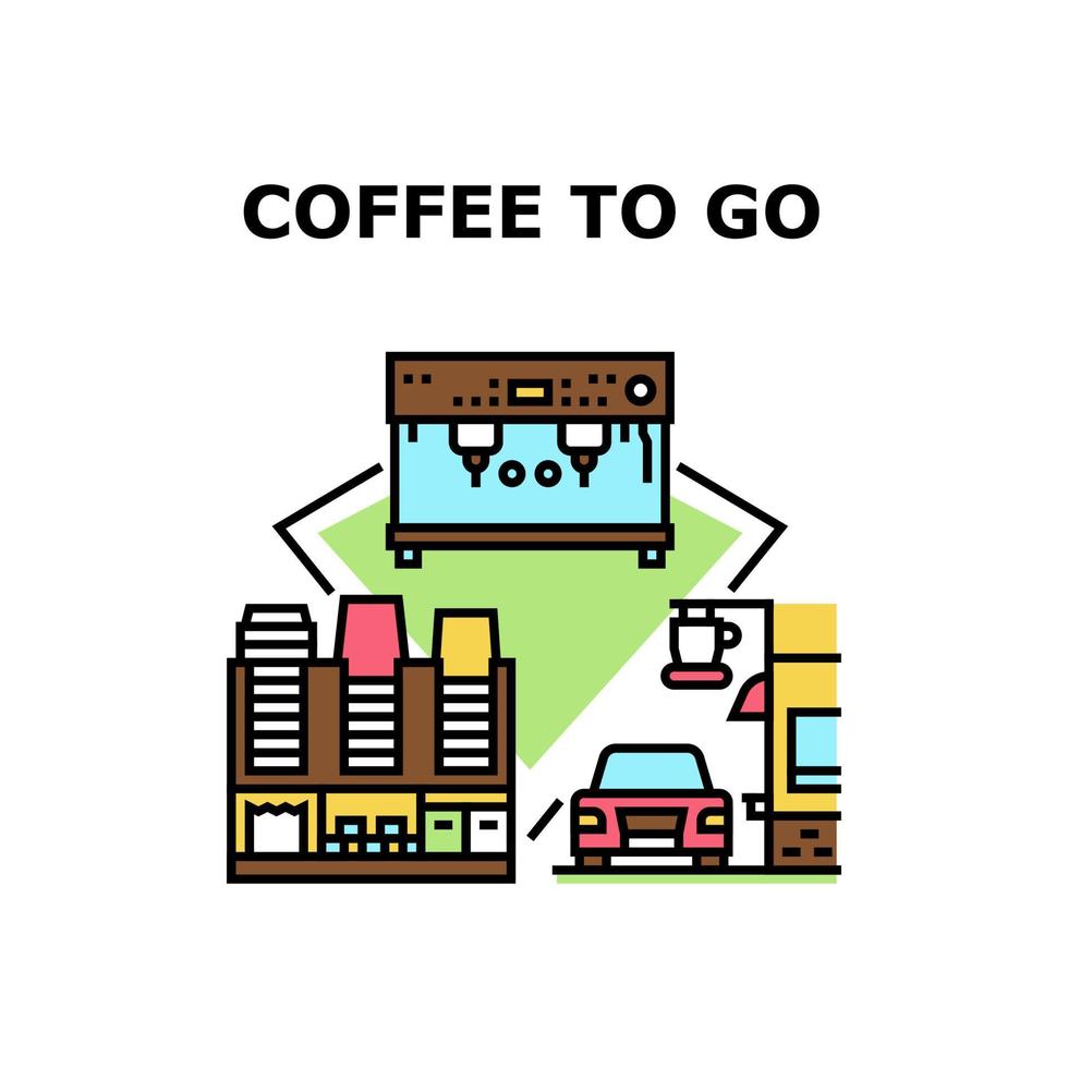 ilustração de cor do conceito de vetor de café para viagem