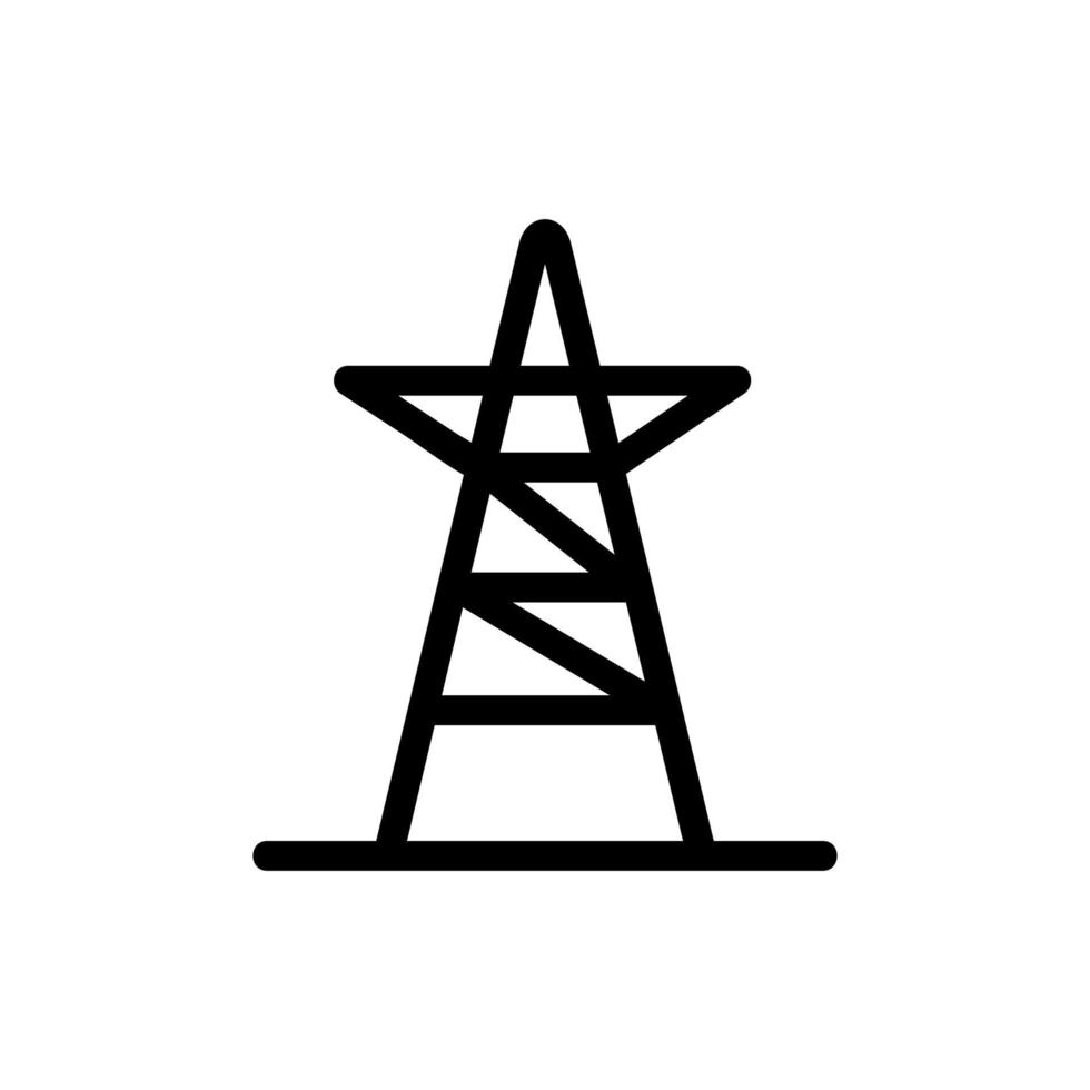 vetor de ícone de torre de alta tensão. ilustração de símbolo de contorno isolado