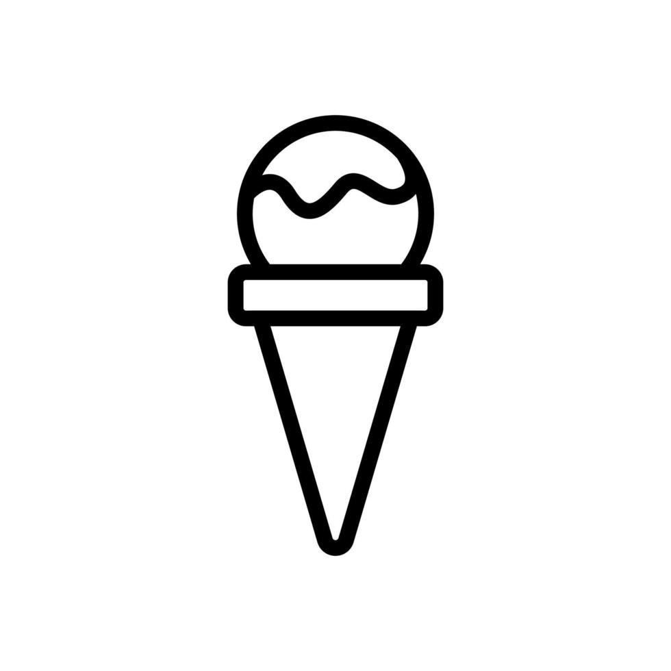 vetor de ícone de sorvete de chocolate. ilustração de símbolo de contorno isolado