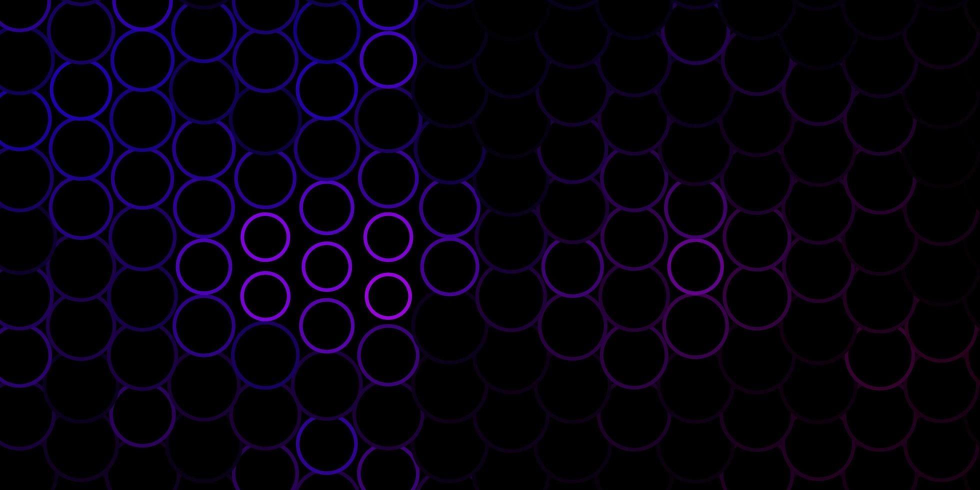 pano de fundo vector roxo escuro com círculos.