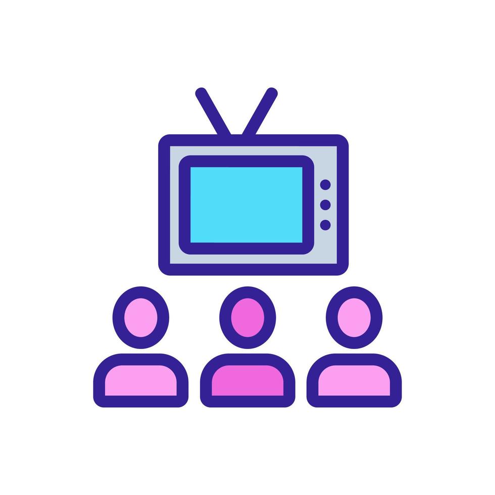 tv, vetor de ícone de audiência. ilustração de símbolo de contorno isolado