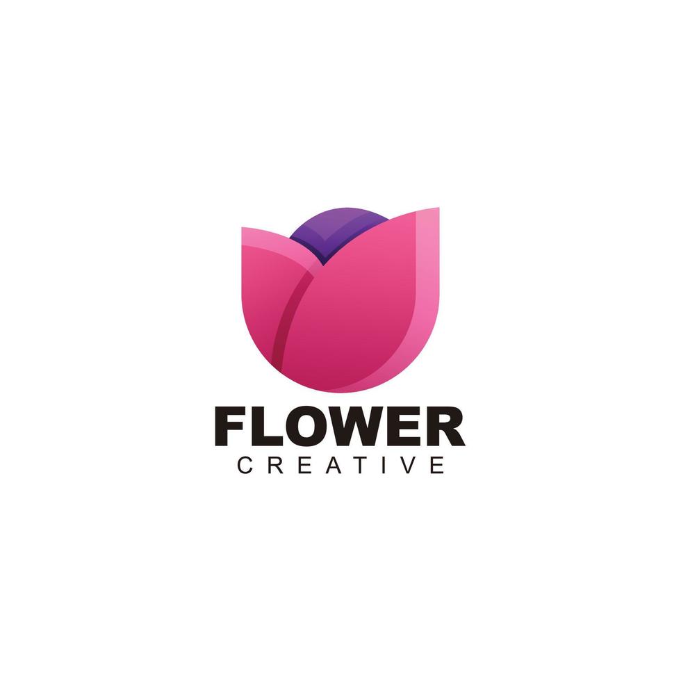 ícone de logotipo de design colorido de tulipa de beleza para negócios vetor