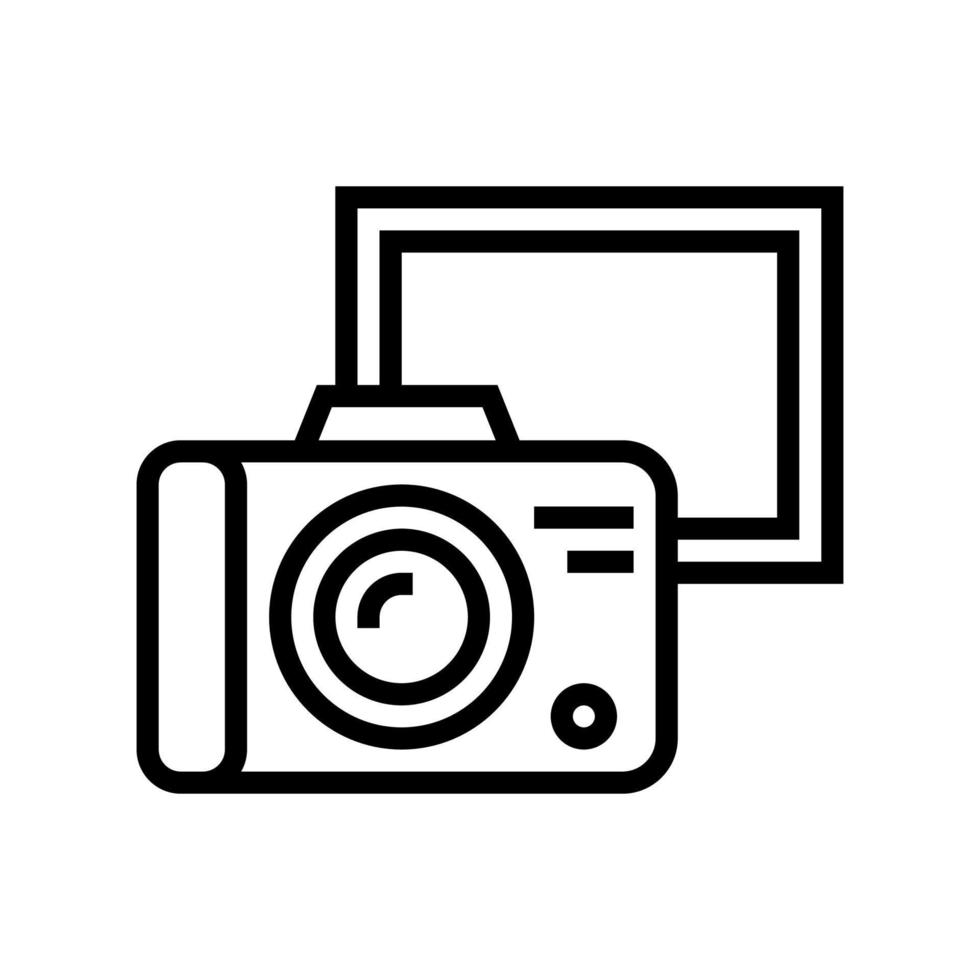ilustração em vetor ícone de linha de câmera fotográfica vintage