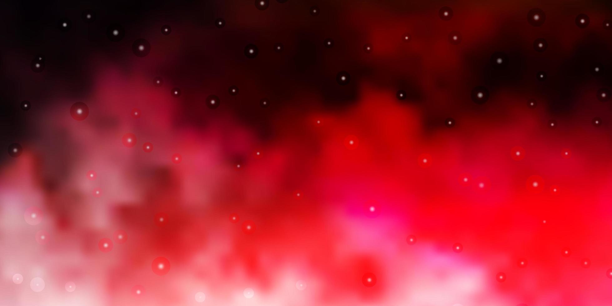 layout de vetor rosa claro e vermelho com estrelas brilhantes.