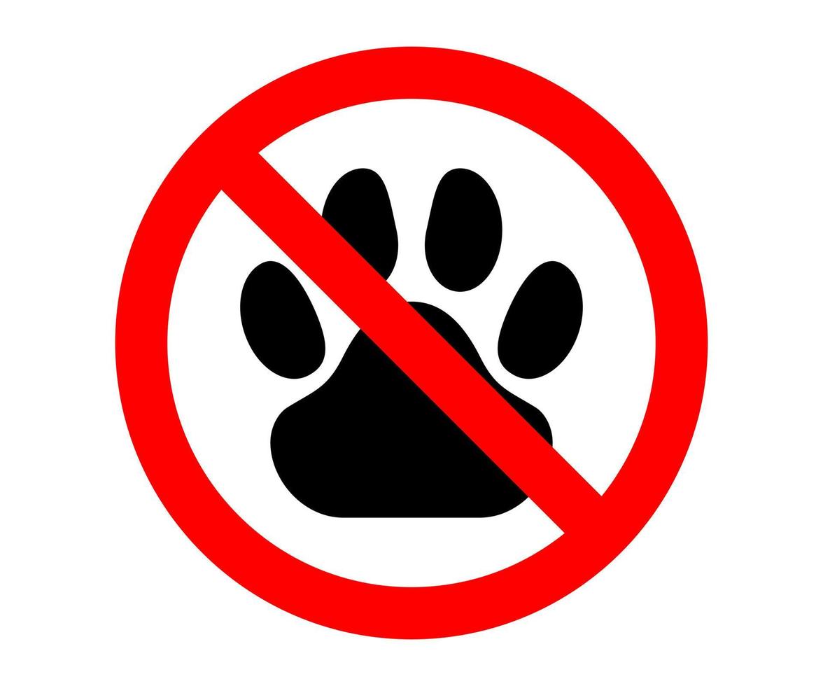 entrada de sinal proibida com animais. nenhum cão permitido ícone. ilustração vetorial. vetor