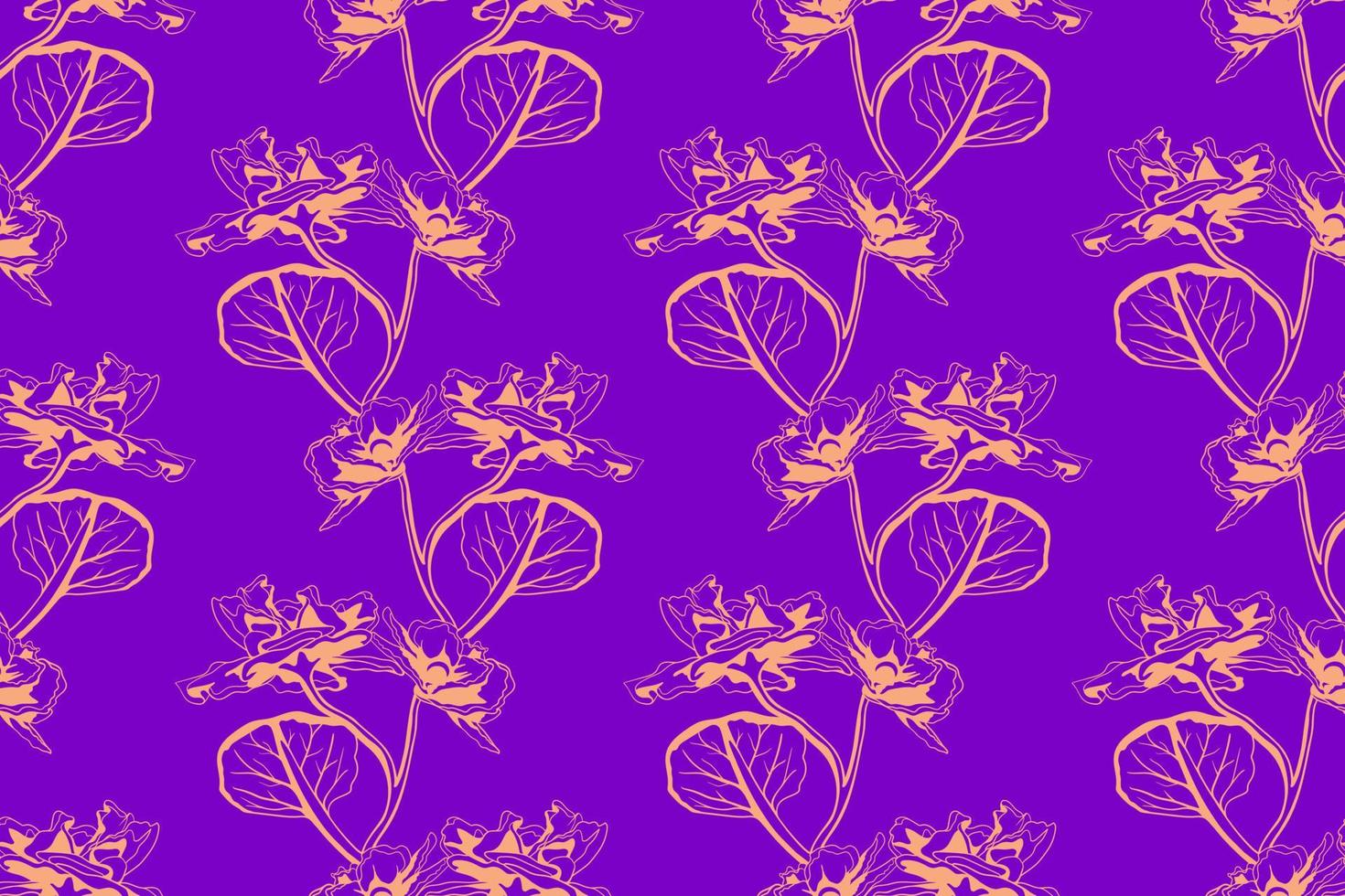 de fundo vector sem costura padrão floral. folhagem e design de papel de parede de flores da natureza.