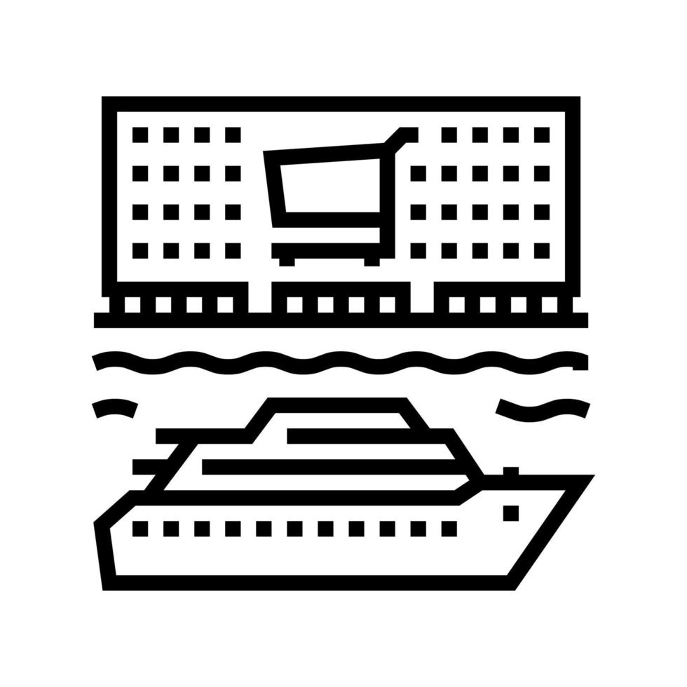 ilustração em vetor ícone da linha de compras do porto