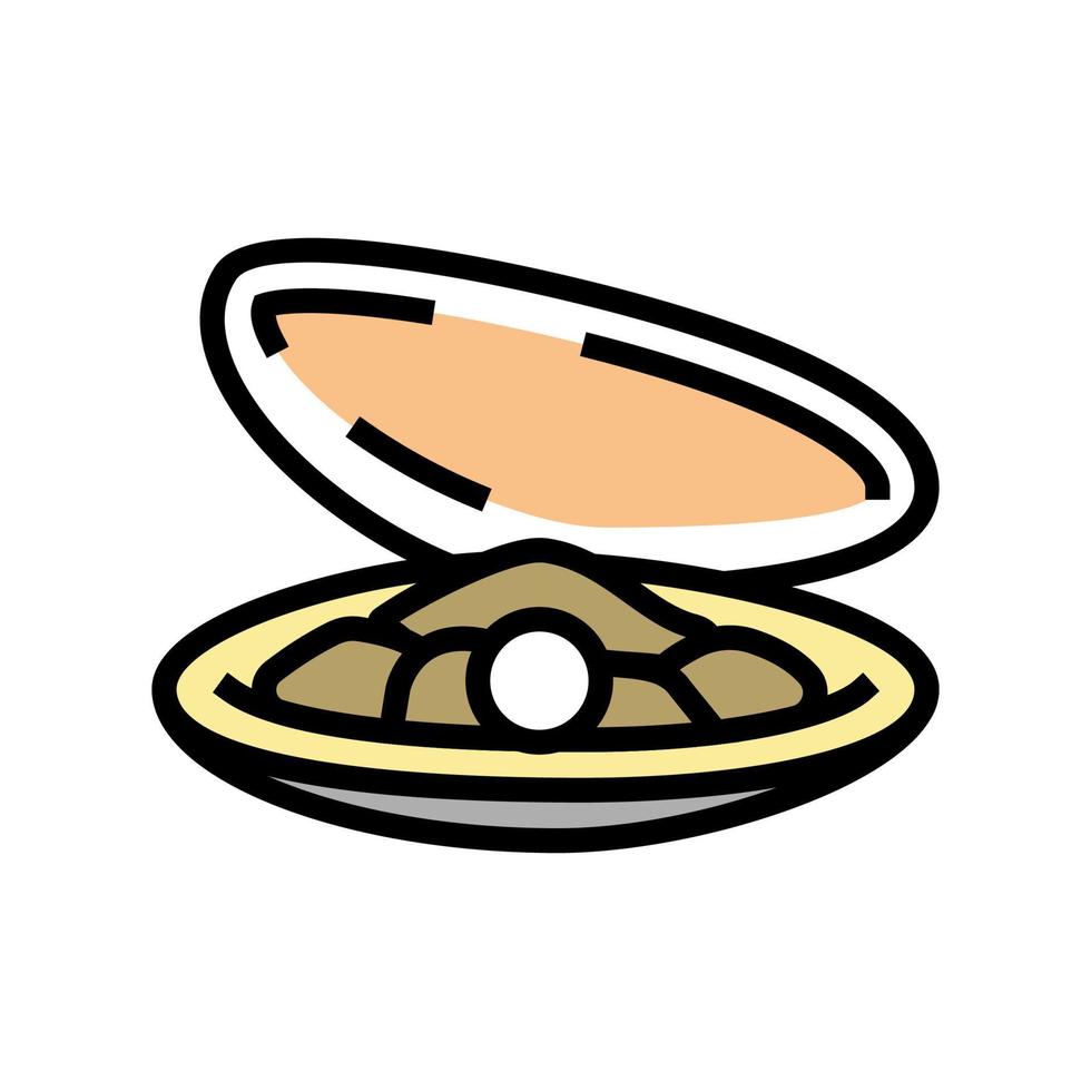 ilustração em vetor ícone de cor de concha de ostra pérola