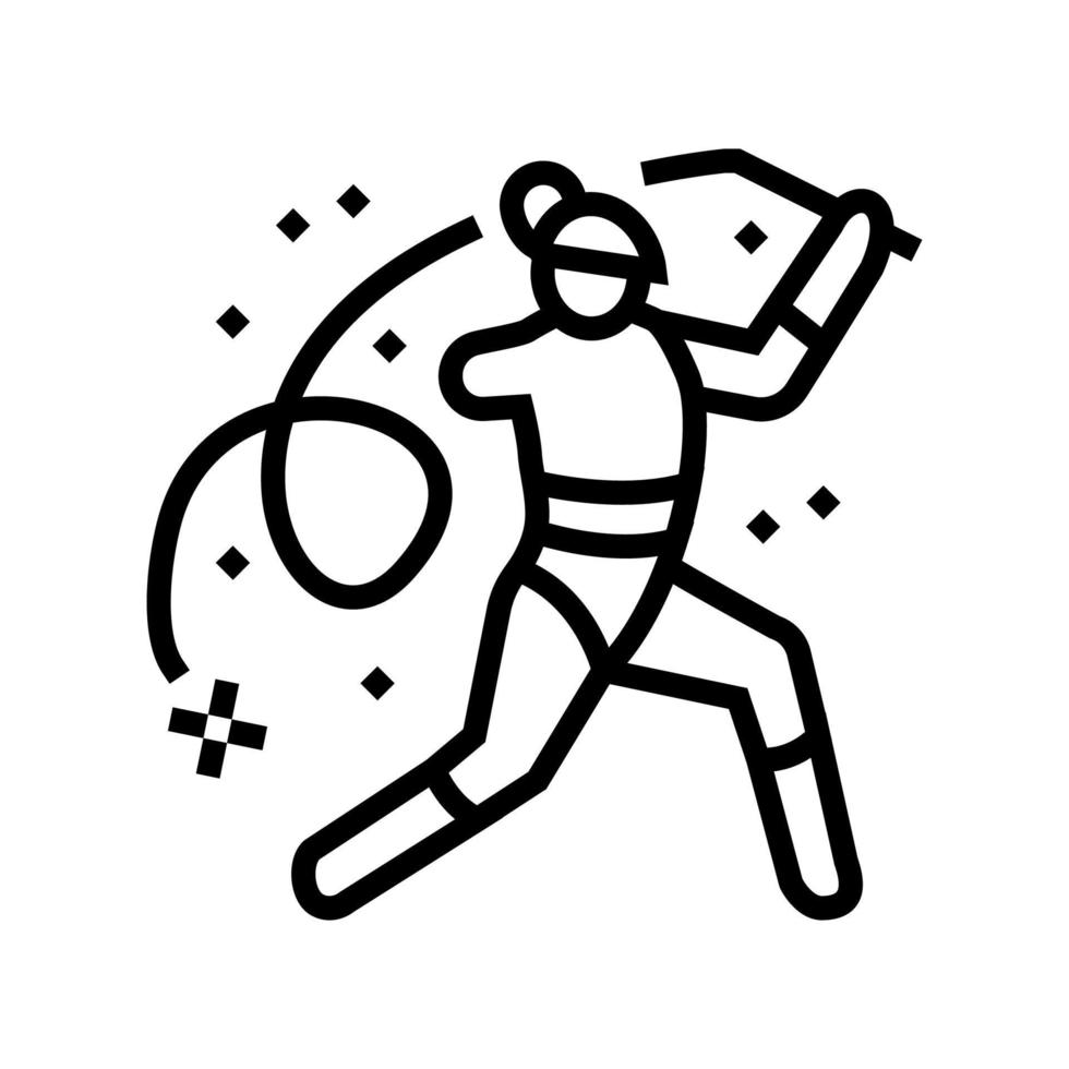 ilustração vetorial de ícone de linha de atleta deficiente de ginástica rítmica vetor