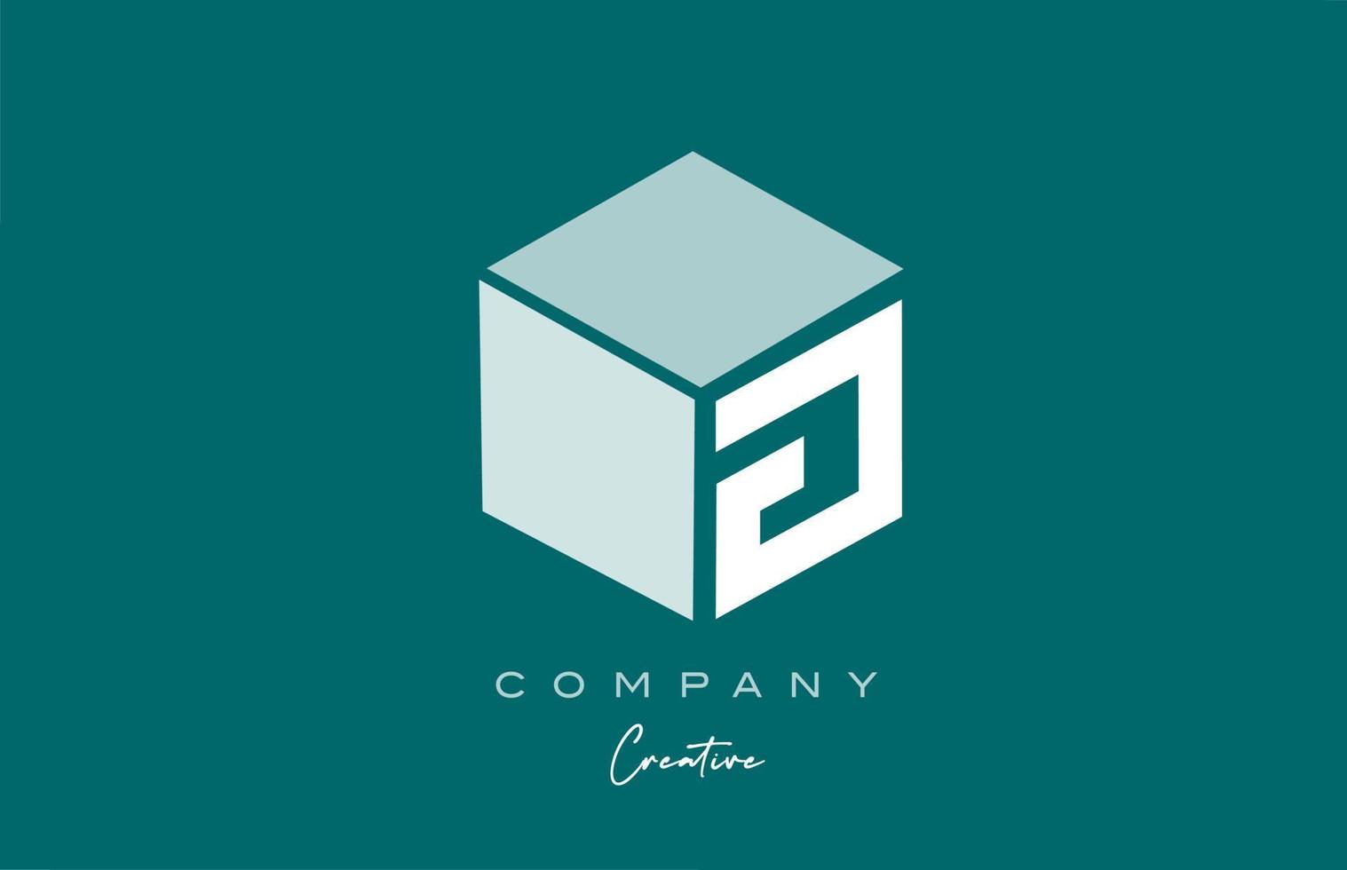 cubo g design de ícone do logotipo da letra do alfabeto do cubo de três letras com cor pastel verde. modelo de design criativo para empresa e negócios vetor