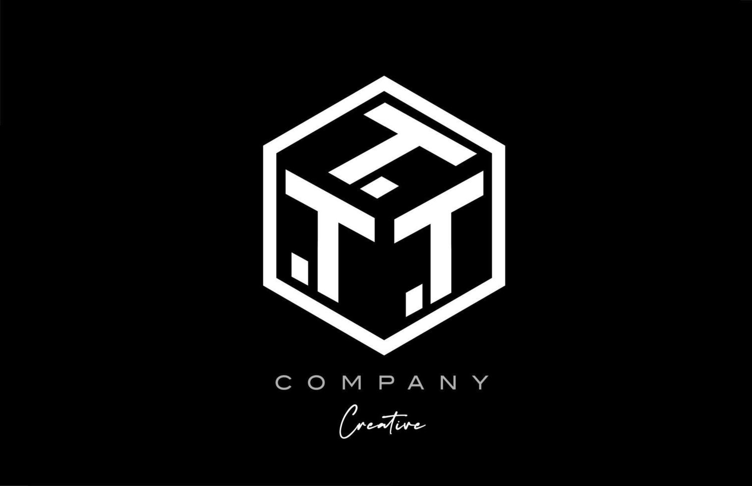 design do ícone do logotipo da letra do alfabeto do cubo t com design de polígono. modelo criativo de três letras para negócios e empresa vetor
