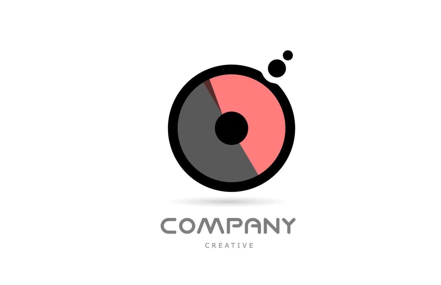 rosa preto o ícone do logotipo da letra do alfabeto geométrico com pontos. modelo criativo para empresa e negócios vetor