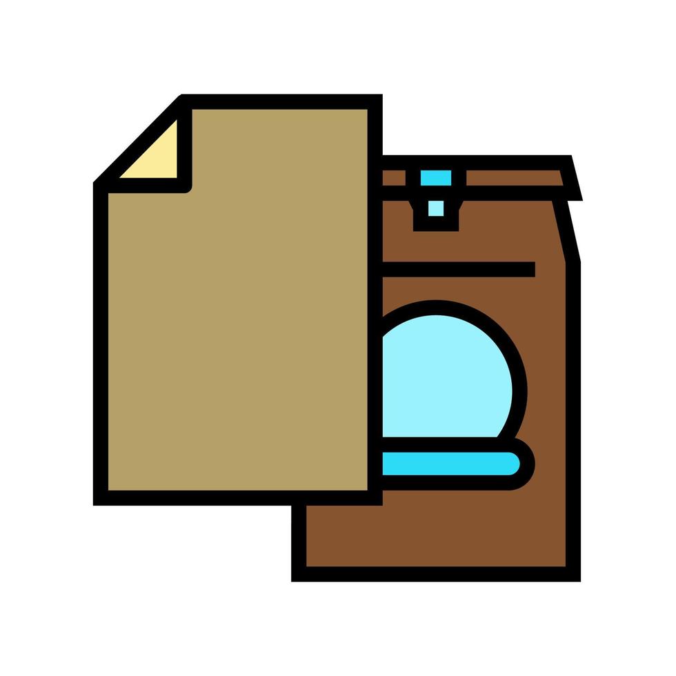 ilustração vetorial de ícone de cor de saco de papel de comida vetor