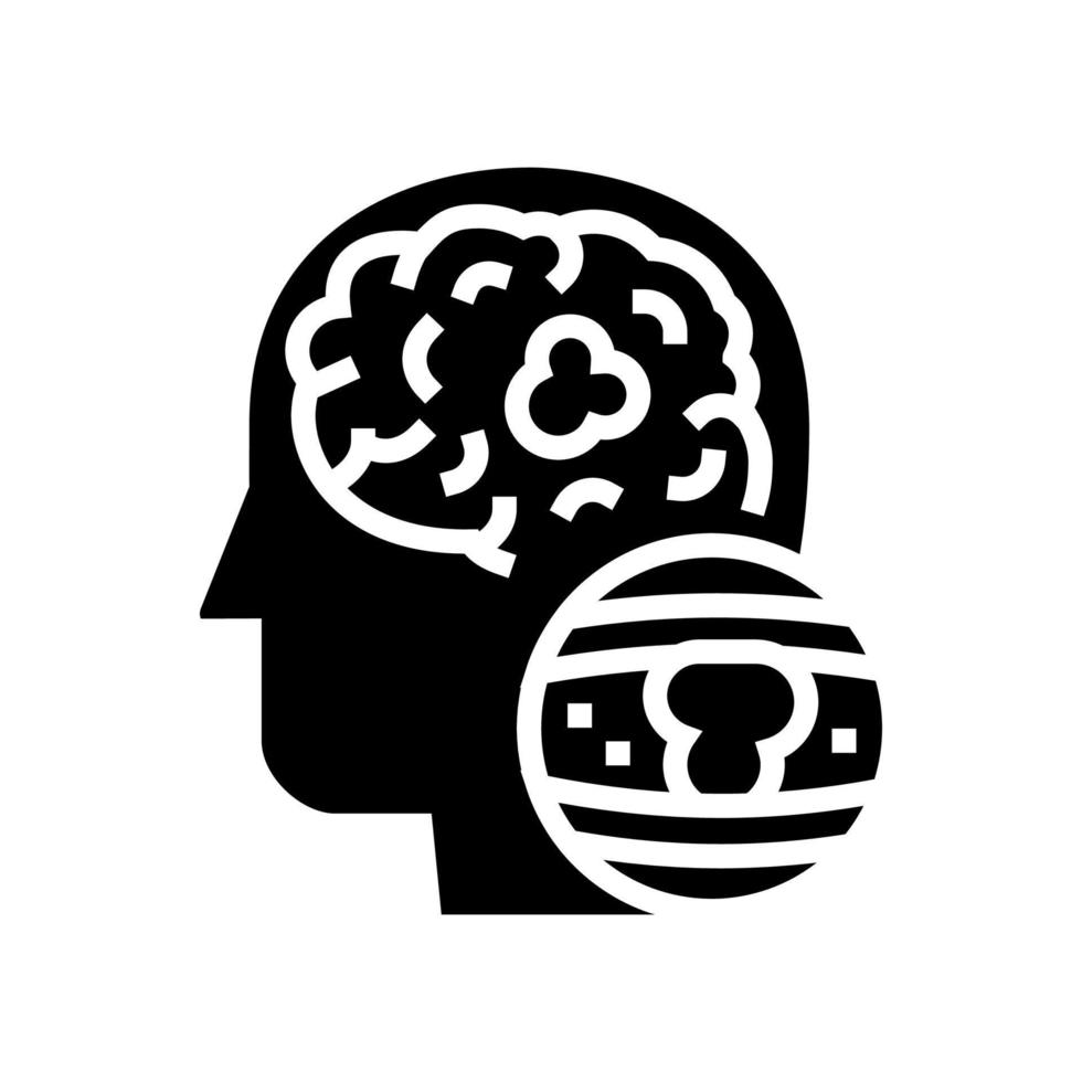 ilustração em vetor ícone de glifo de congestionamento de vaso cerebral
