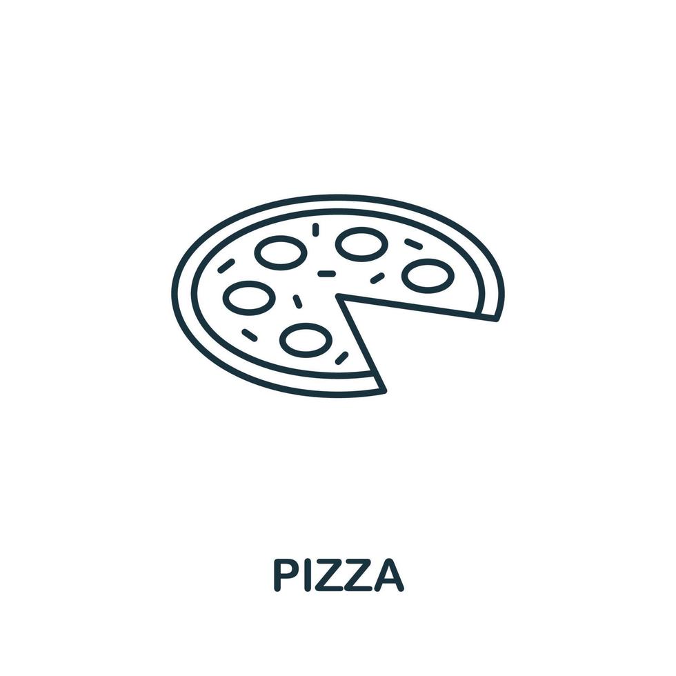 ícone de pizza da coleção itália. ícone de pizza de linha simples para modelos, web design e infográficos vetor