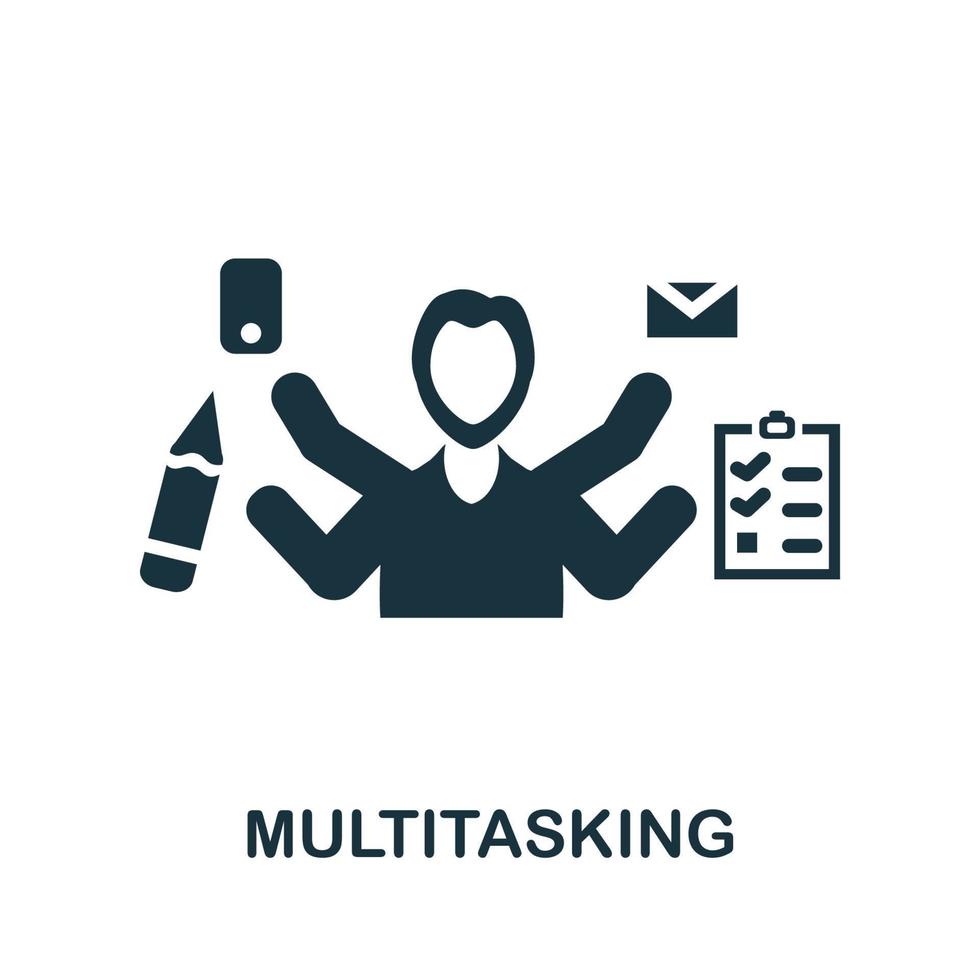 ícone multitarefa. elemento simples da coleção de gerenciamento. ícone multitarefa criativo para web design, modelos, infográficos e muito mais vetor
