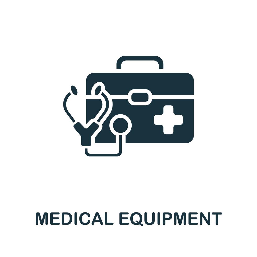 ícone de equipamento médico. símbolo de equipamento médico de elemento de linha simples para modelos, web design e infográficos vetor