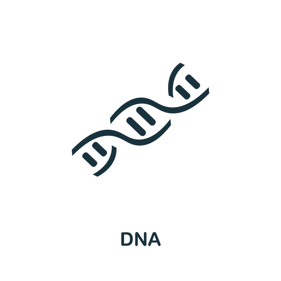 conjunto de ícones de dna. quatro elementos em estilos diferentes da coleção de ícones de medicina. ícones criativos de dna preenchidos, contorno, símbolos coloridos e planos vetor