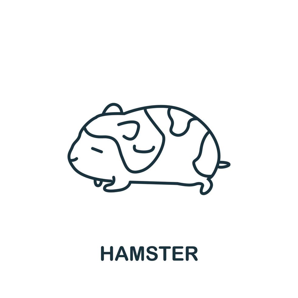 ícone de hamster da coleção de animais domésticos. símbolo de hamster de elemento de linha simples para modelos, web design e infográficos vetor