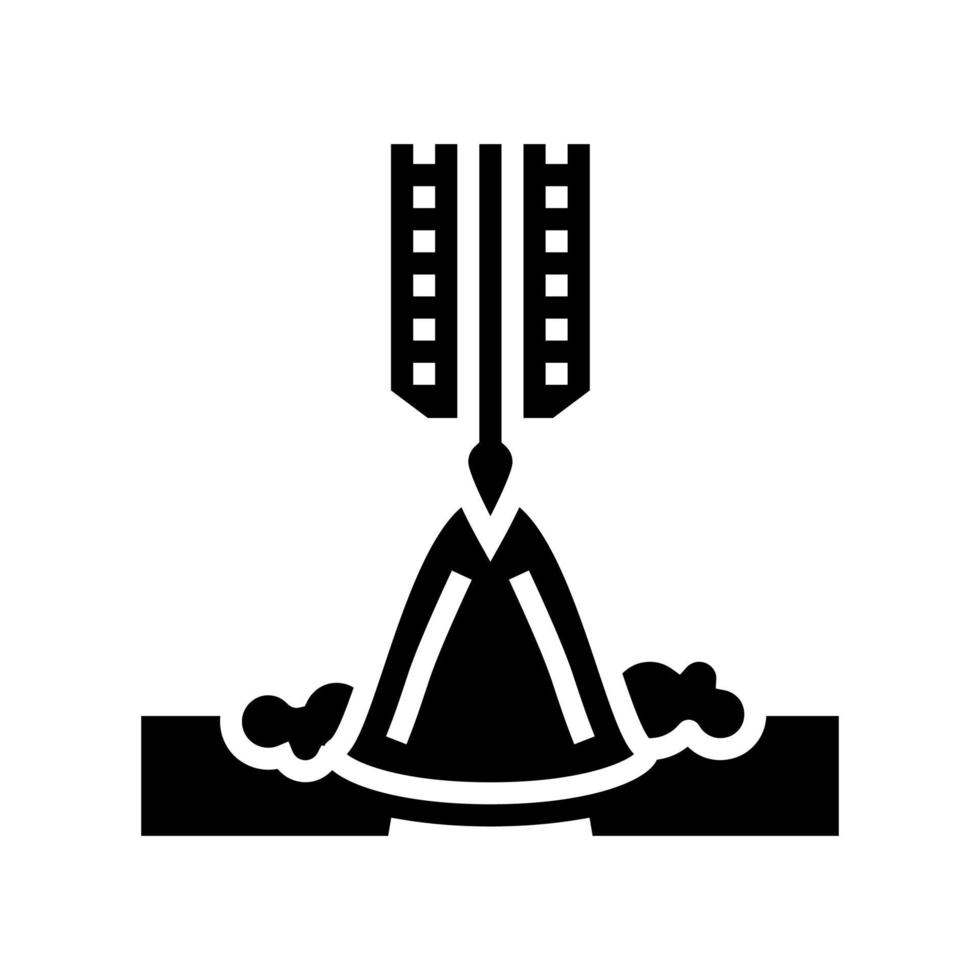 ilustração em vetor ícone glifo de soldagem a topo