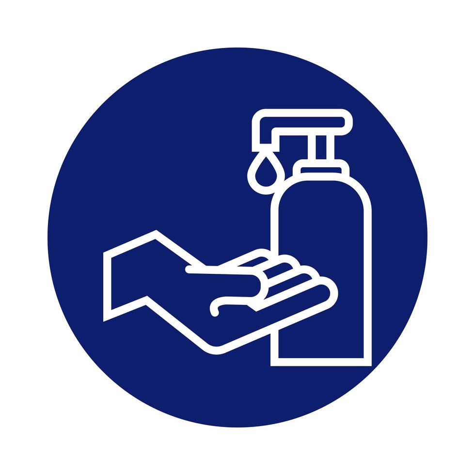 lavagem das mãos usando sabonete antibacteriano em bloco vetor