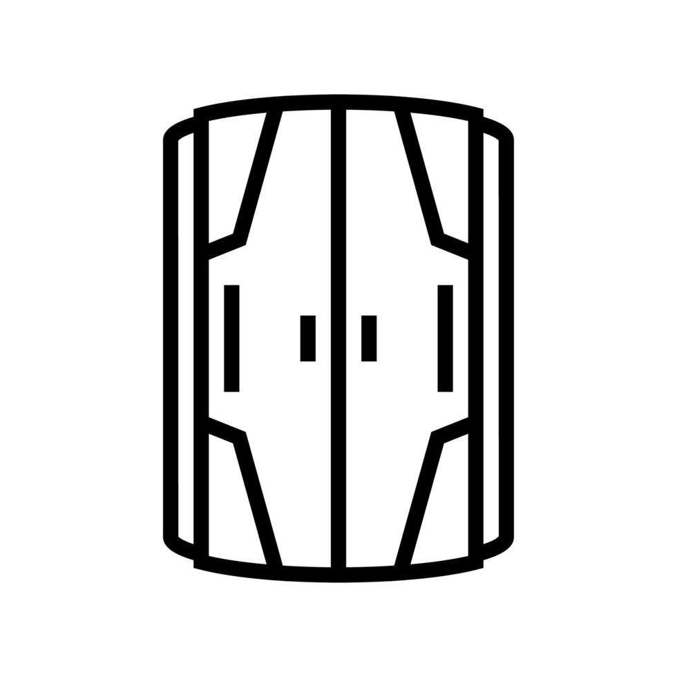 ícone de linha de equipamentos de solário de cabine vertical fechada ilustração vetorial vetor