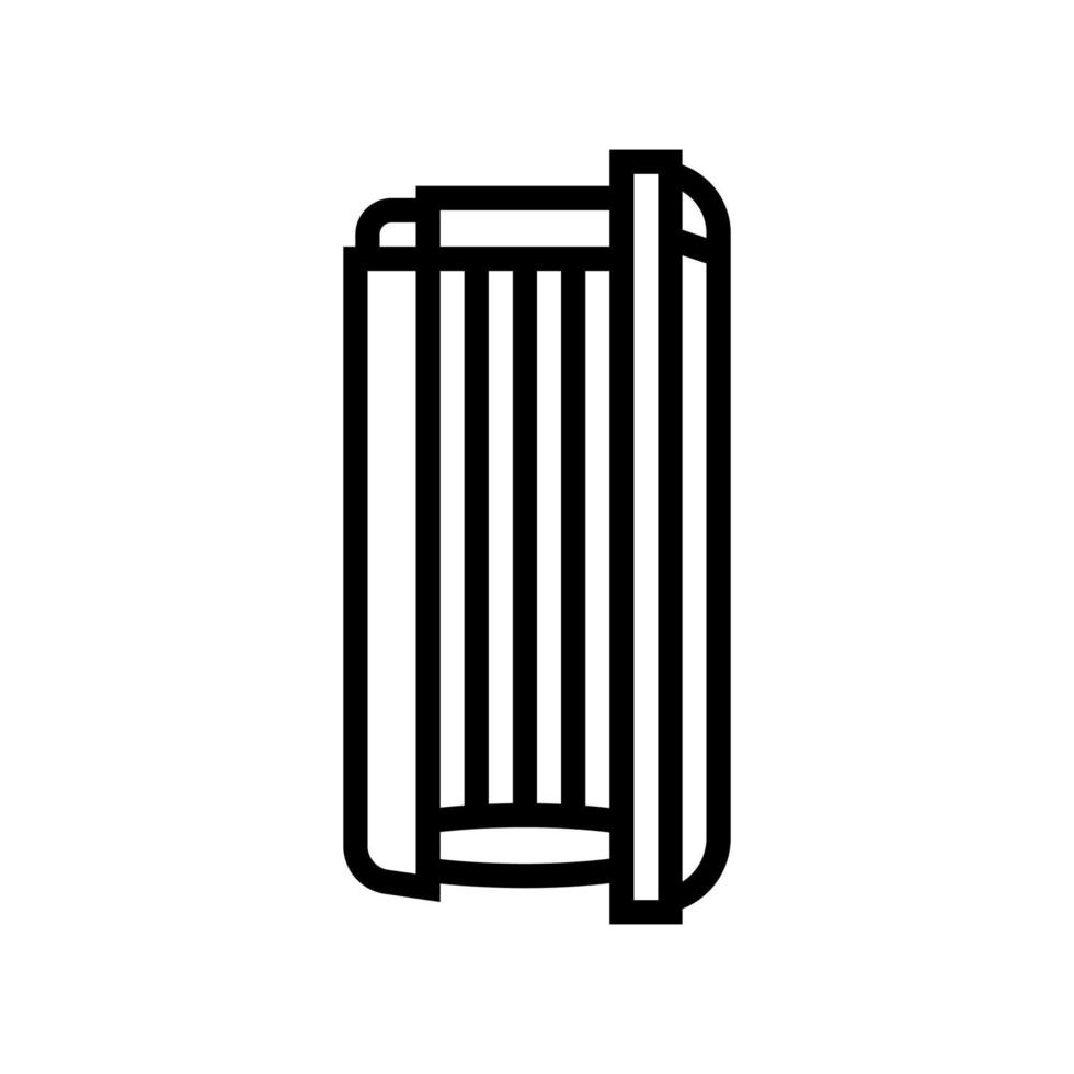ilustração em vetor ícone de linha de equipamento de solário aberto de cabine vertical