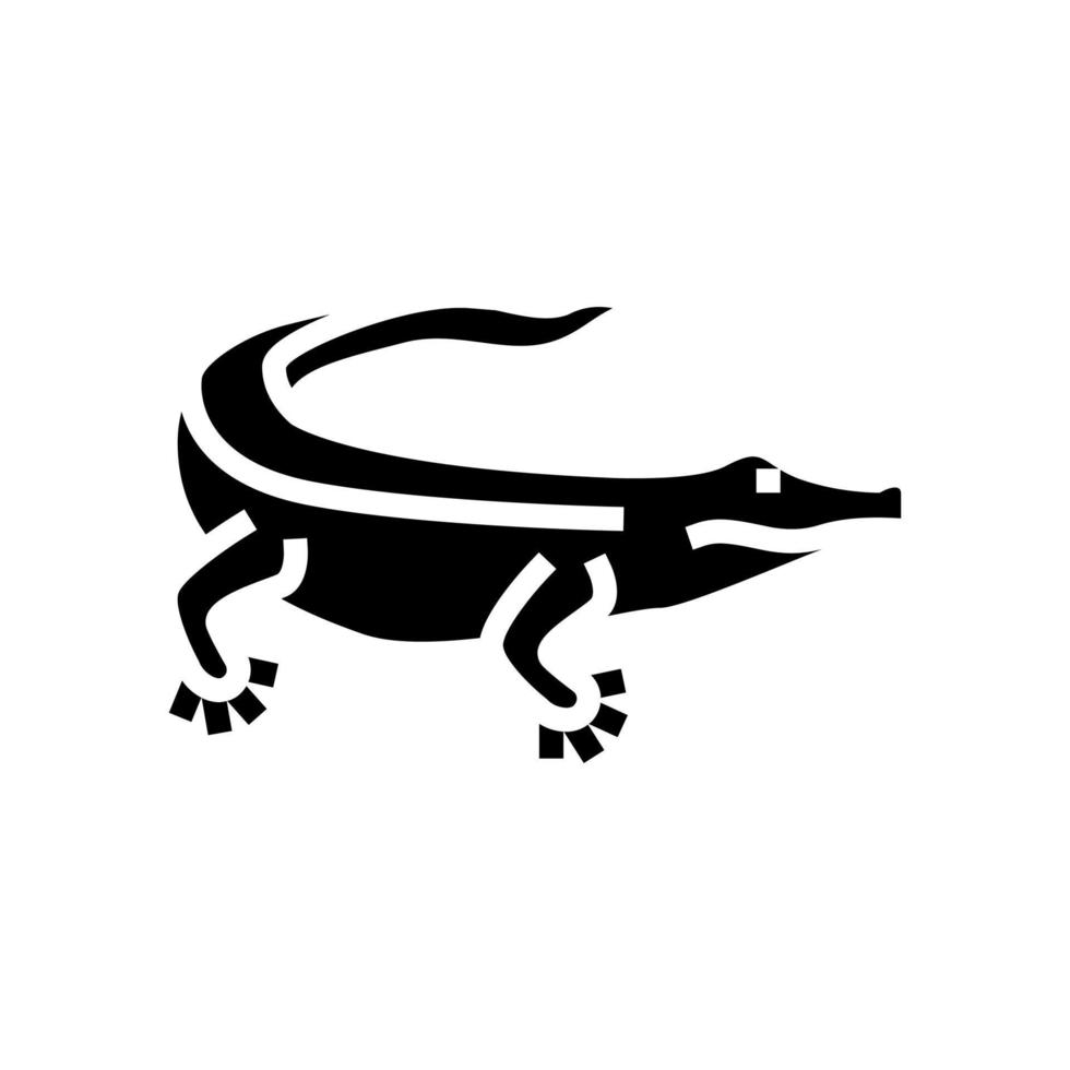 ilustração em vetor ícone de glifo de réptil selvagem jacaré
