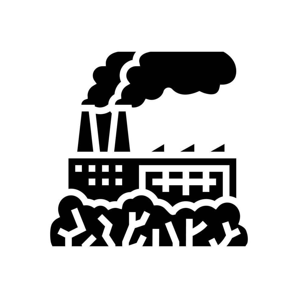 ilustração em vetor ícone glifo de fábrica verde
