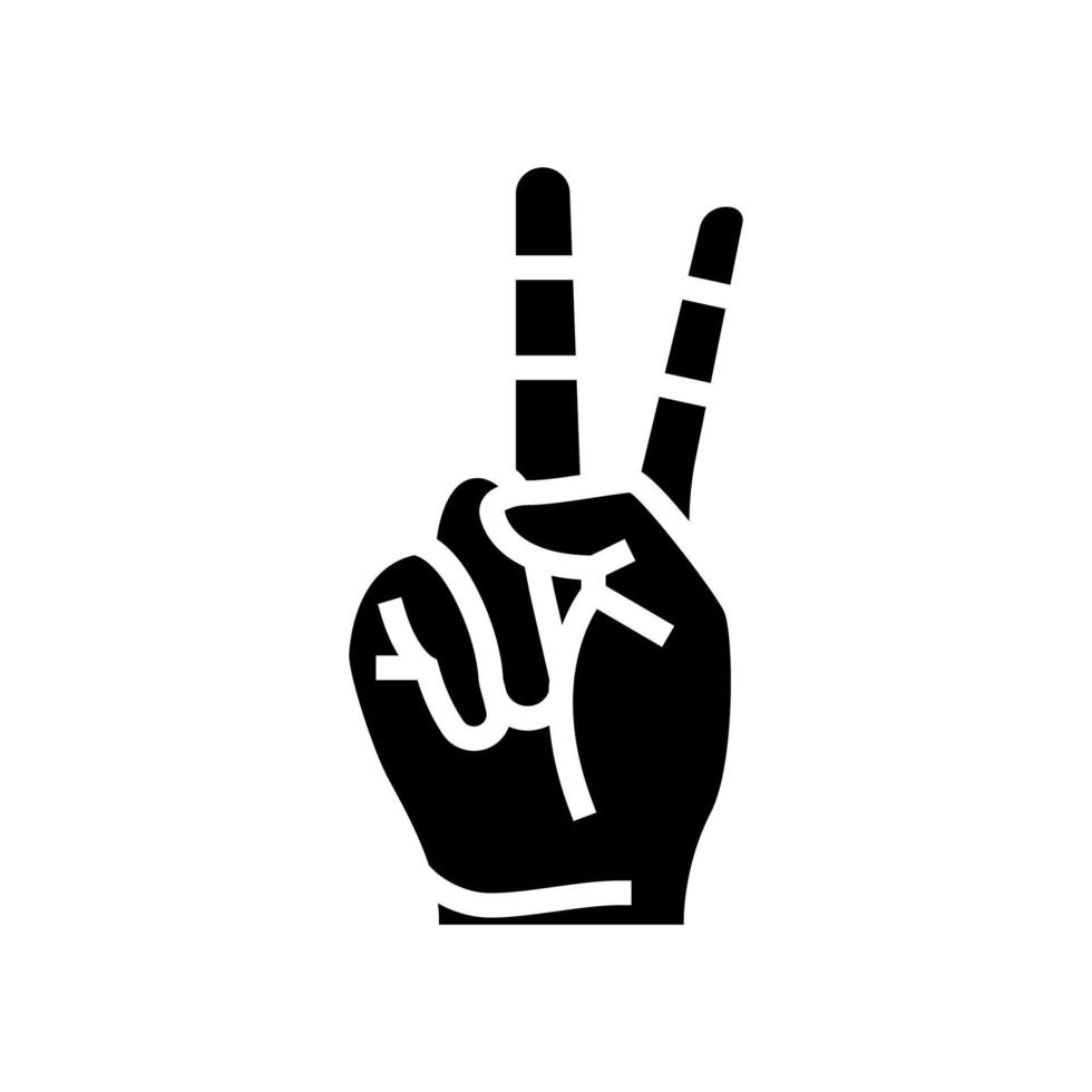 ilustração vetorial de ícone de glifo de gesto de mão de paz vetor