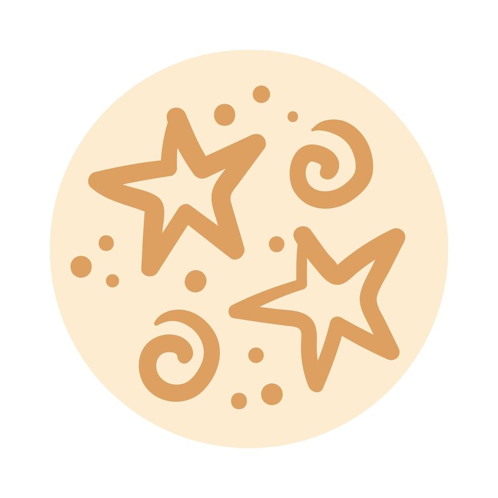 estilo de desenho à mão de estrelas do universo Boho vetor